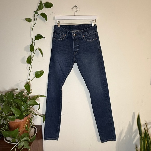 Buck Mason Men's Button Fly Maverick Slim Dark Wash Jeans - 30x34 - Picture 9 of 16